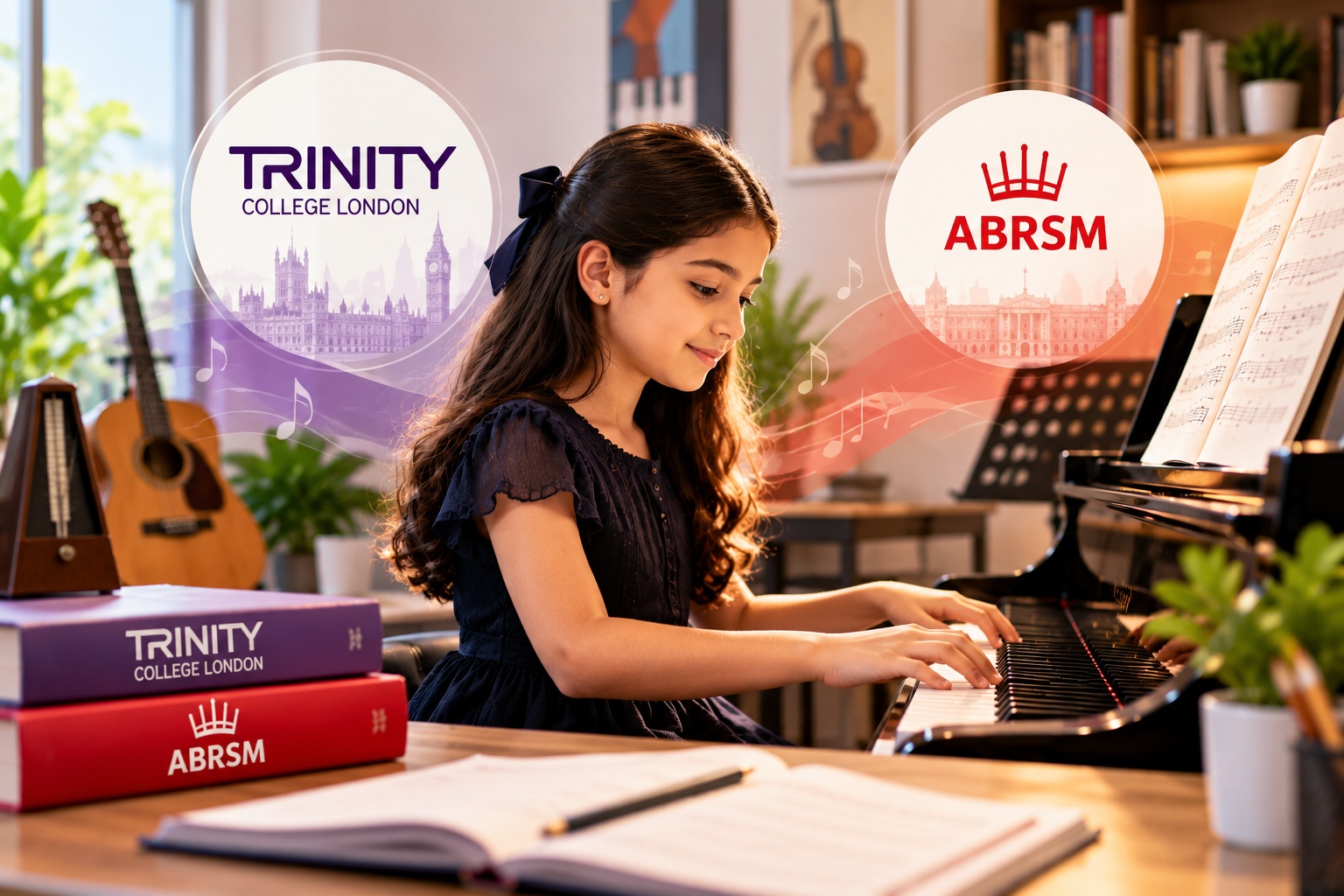 Music student preparing for a Trinity vs ABRSM graded exam at Opera Music & Arts Centre, Sharjah